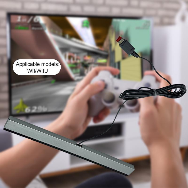 Wired Motion Sensor Receiver with Extension Cord Video Game Sensor Bar Wired Motion Sensor Bar for Nintendo Wii Wii U Console