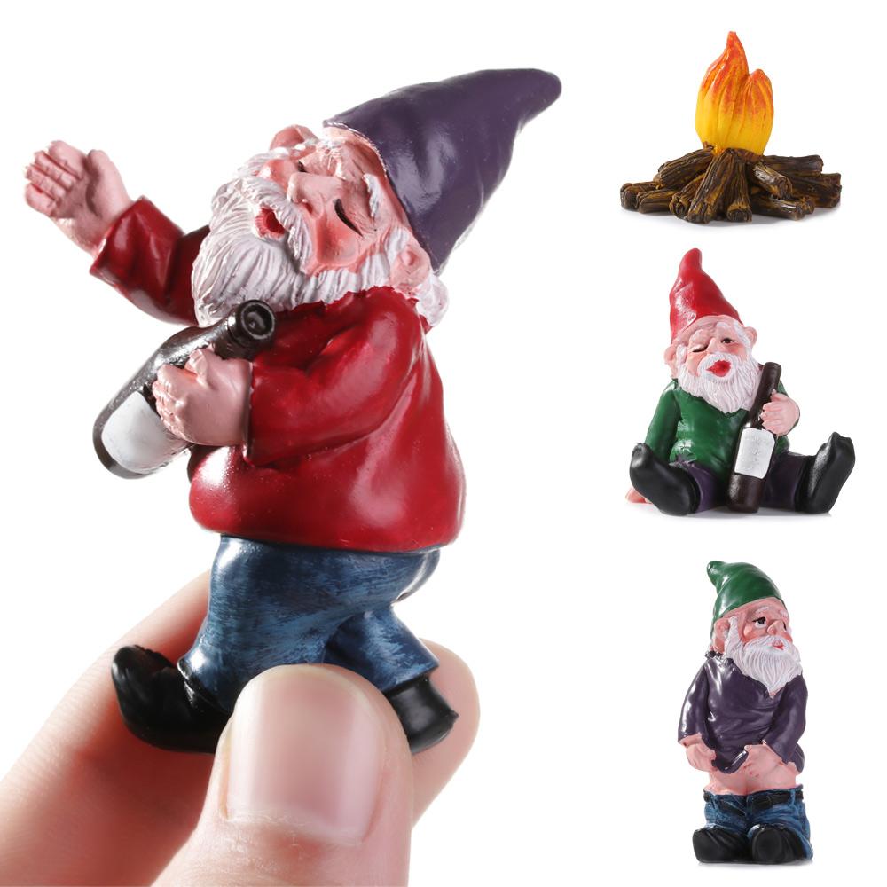 Funny Peeing Elf Drunk  Elves Dwarf Figurines Fairy Garden Micro Landscape Miniature Gnomes
