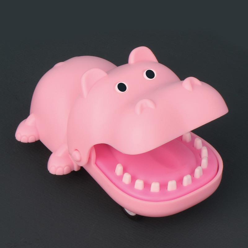 Biting Hand Crocodile Mouth Pull-Back Car Toy Cartoon Hippo Puppy Animal Pull Back Toy Car Press Teeth Bite Fingers Tricky Toy