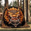 1pc Dragon Mask Design Outdoor Flannel Blanket Soft All Season Polyester Throw , Perfect for Picnics & Travel , Picnic Accessory