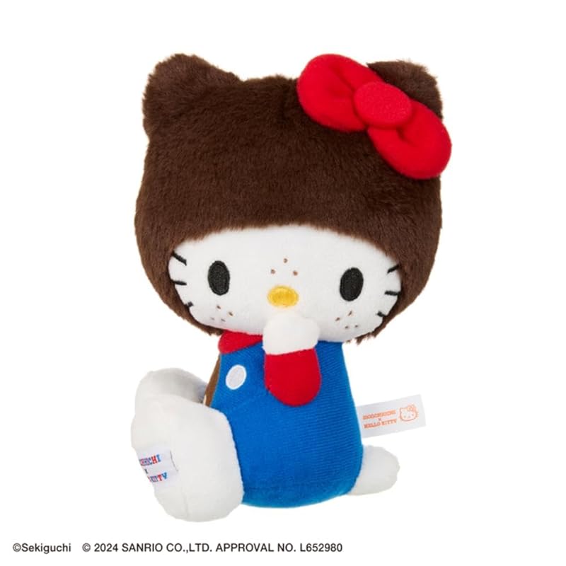 Sekiguchi Kitty x Monchhichi stuffed toy S kitty 205042 H18×W13×D11cm