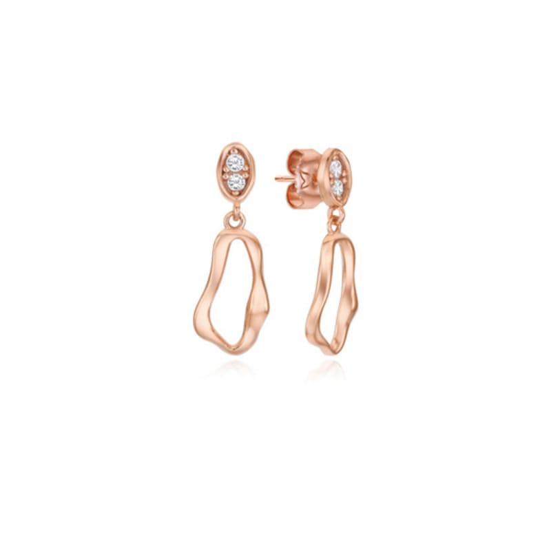Tirr Lirr Wavelet Point Pink Silver Earrings TEESVP08040M