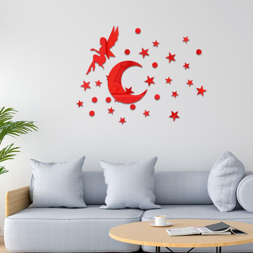 Звездная Фея Акриловое Настенное Украшение Зеркальная Наклейка На Стену Спальня Гостиная Самоклеящаяся Декоративная Наклейка На Стену Покрытие Уродства
