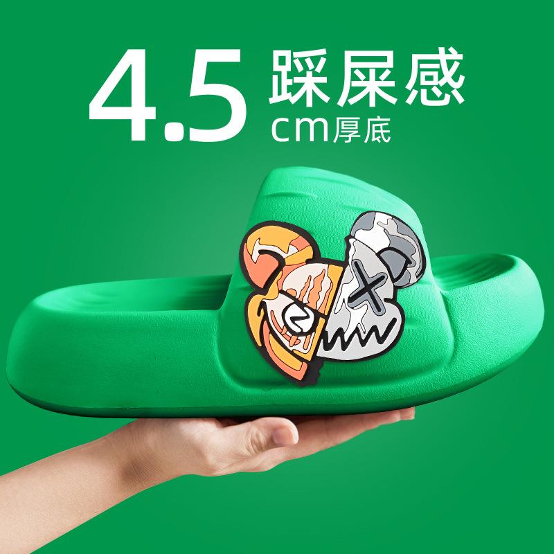 2024 Летние мужские тапочки Модные мягкие нескользящие женские тапочки с толстой подошвой Мужские тапочки для ванной комнаты Пляжные домашние сандалии