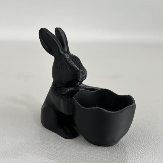 Пасхальная конфетница в виде пасхального кролика, напечатанная на 3D-принтере, блюдо для закусок в виде кролика, декоративная десертная ваза для орехов для пасхальной вечеринки, настольный домашний декор