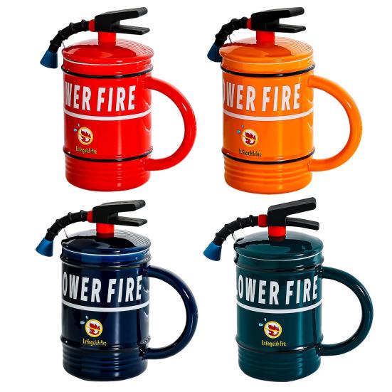 Керамическая кофейная кружка Yousheng объемом 450 мл, забавная чашка-пламегаситель с крышкой, кружка для напитков со льдом, шоколадом и молоком, креативный подарок для мужчин и женщин