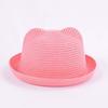 Lovely Baby Bucket Hat With Ear Solid Girl Straw Hats Kids Summer Beach Sun Caps
