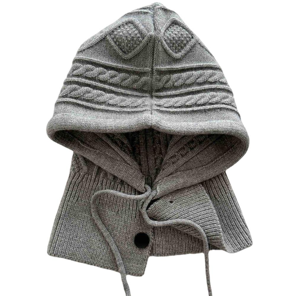 Thickened Knitted Neckerchief Hood Pullover Cap Beanies Hat Winter Balaclavas Cap Riding