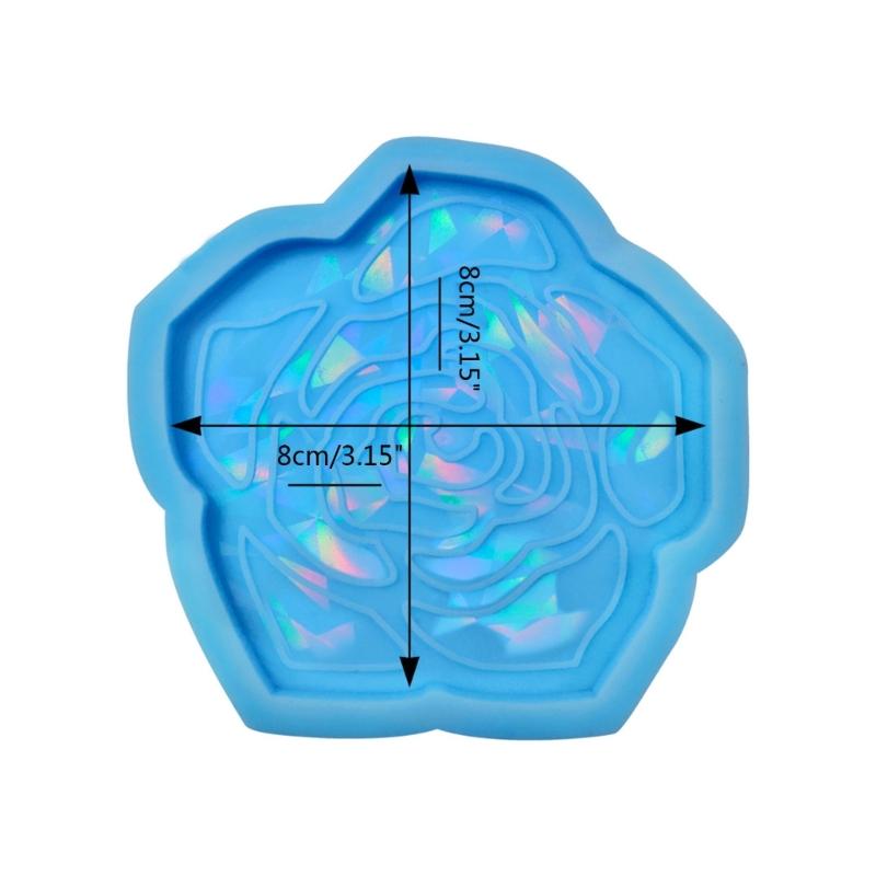 Holographic Coaster Mold Flower Silicone Coaster Molds Cup Mat Mold Epoxy Casting Mold for Resin Coaster Home Decors
