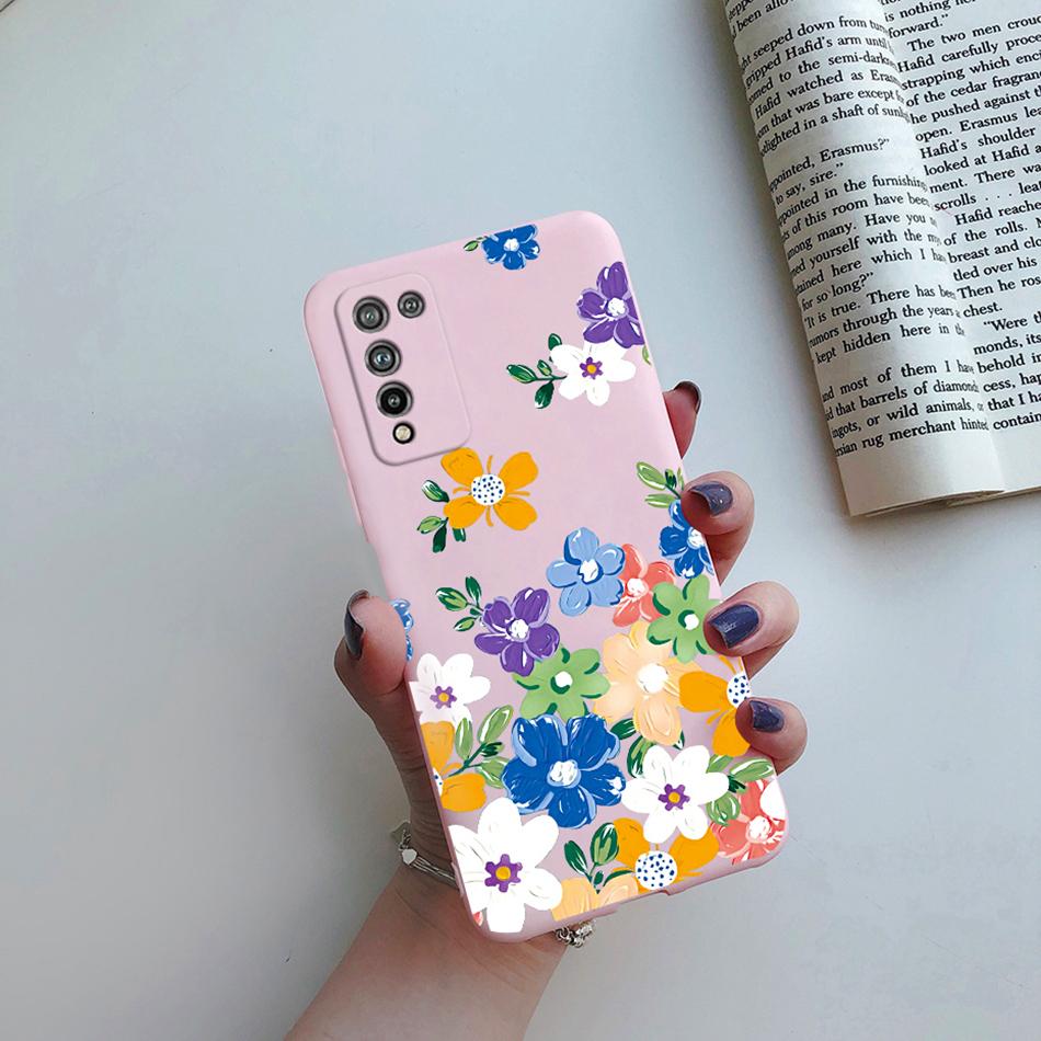 For Huawei Honor 10X Lite Case DNN-LX9 Cute Cartoon Flowers Cover For Honor10X Lite Honor 10 X 10X Lite Phone Cases Soft Bumper