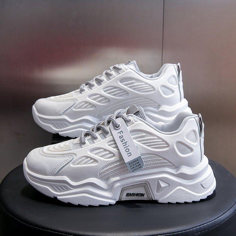 Женская осень 2024 года, новая дышащая корейская версия спортивных кроссовок для отдыха на толстой подошве для студентов