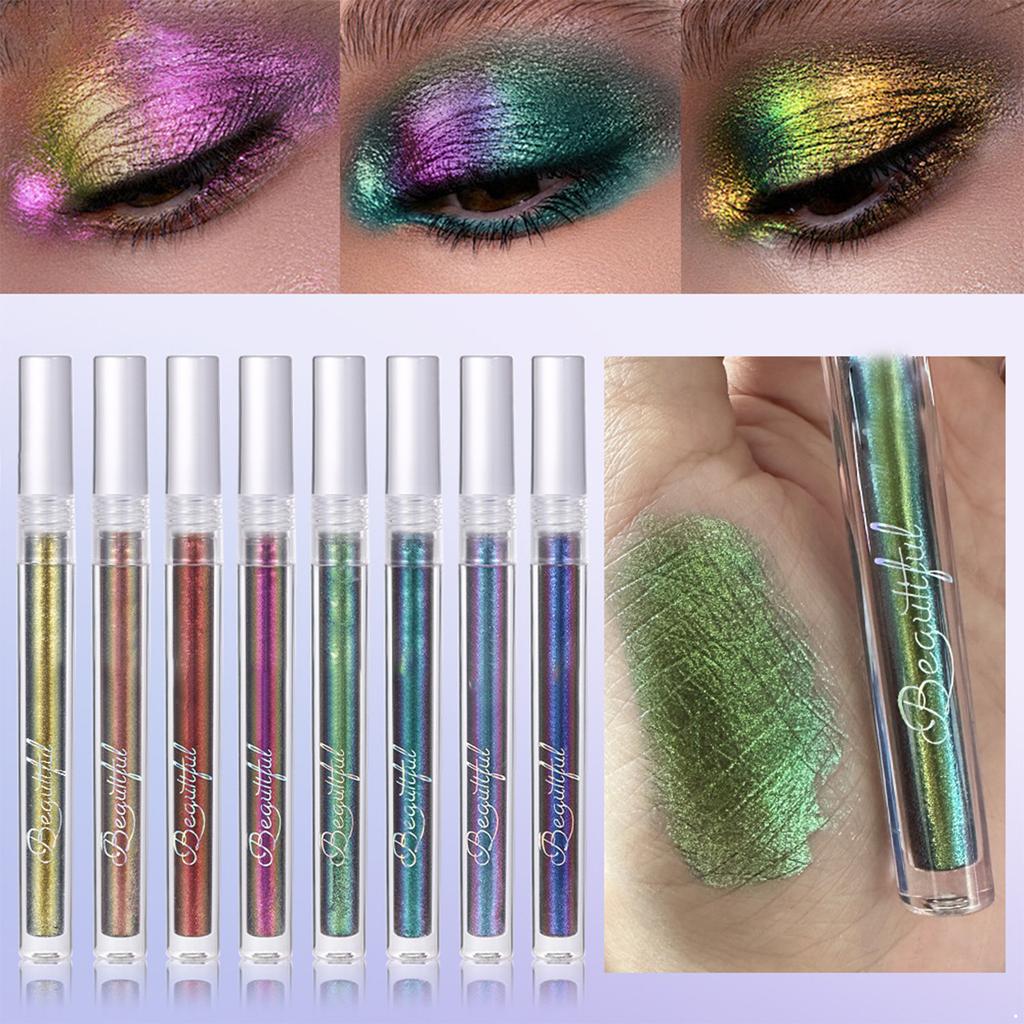 Multichrome Liquid Glitter Eyeshadow 1Pc Shimmery Chameleon Eye Makeup Long Wearing Holographic Shine for Day To Night Wear