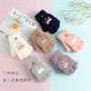 Winter New Adult Student Half-finger Flip Bear Paw Dual-use Warm Gloves