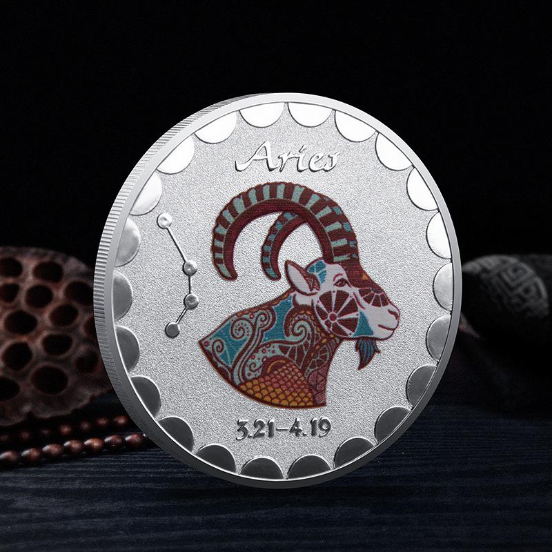 Памятные монеты Двенадцати Созвездий, Европейские и Американские, Боги Солнца и Луны, Счастливые, Красочные, Для Любителей Созвездий, Коллекционные Серебряные Монеты