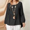 Summer Women's Plus Size Doll Shirt Loose Top Lantern Sleeve Faux Blouse