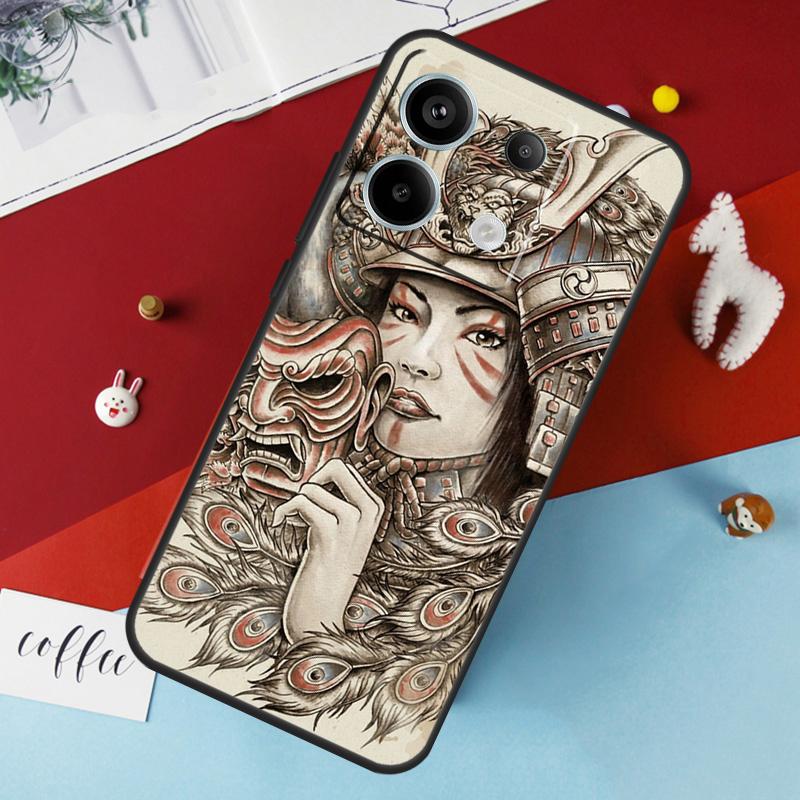 Японский Самурай Воин Чехол Для Xiaomi Redmi Note 14 12 11 10 13 Pro 15 Pro Plus Redmi 15 14C 10C 12C 13C 15C Обложка