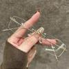 Retro Rimless Glasses Myopia Versatile Vintage Elegant Anti-Blue Light Flat Optical Unisex Ultra Light Stylish Eyeglass Frame
