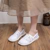 Casual Slip On Hollow Lace Breathable Shoes for Women Summer Aesthetic Designer Luxury 2025 New Light Round Toe Woman Footwear