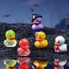 6 Pcs Mini Duckling Figurines Halloween Theme Duck Ornaments Resin Witch Ghost Zombie Duck Collectibles for DIY Aquarium Micro-Landscape Decor