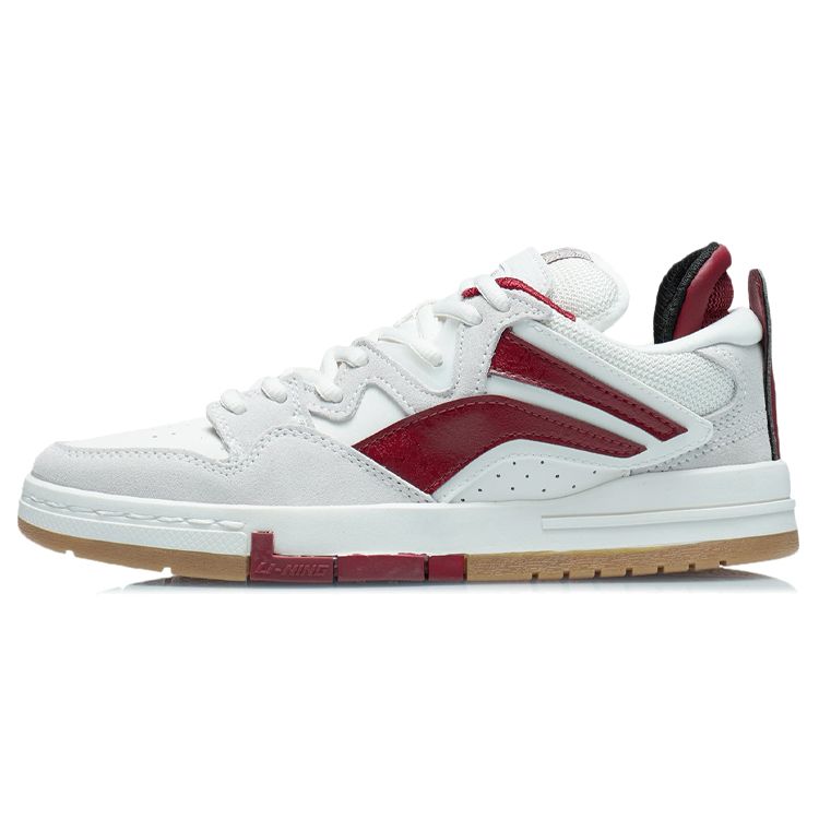 Li-Ning We Are Pro Non-Slip Wear-Resistant Low-Top Skate Shoes Women Sneakers White Gray Red AECR074-4