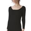 Sleeve Inner Kirei Labo Cotton New Size M 3/4 Padded, Fitte, Blend, Seamless, Women's, Black,