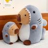 New Shark Turned Capybara Plush Toy Children's Sleeping Pillow Doll Machine Ring Gift