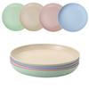 4 шт. 8,9-дюймовые небьющиеся легкие тарелки из пшеничной соломы, пищевые, разноцветные, глубокие тарелки для микроволновой печи и посудомоечной машины