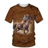 Футболка с забавным рисунком лошади, летняя футболка с животным принтом, индивидуальные мужские топы в стиле хип-хоп, дышащие легкие футболки с короткими рукавами