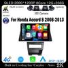 Android 14 для Honda Accord 8 2008-2013 Carplay автомобильный радиоприемник мультимедийный плеер GPS навигация авто стерео автомобильный радиоплеер