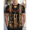 Ancient Egypt Pharaoh Pattern 3D Printed T-Shirt For Men Summer Casual Tees Round Neck Tops Loose Short Sleeves Clothing