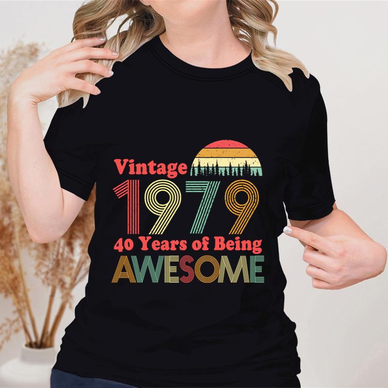 Женская футболка на 50-летие, винтажная 1970 г., 40 лет быть потрясающим, классический ретро-графический подарок на день рождения для мамы, летние женские топы