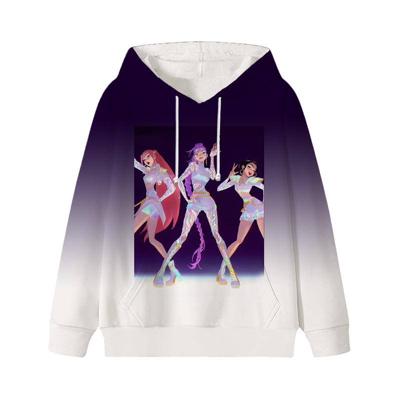 Толстовка Demon Hunters Zoey Rumi Mira KPop Huntrix Girl Детская толстовка Детская Саджа Мальчики Пуловер Харадзюку Осень Зима Топы