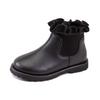 Girls Winter Warm Faux Leather Martin Boots With Side Zipper Princess Style Low-Cut Kids Snow Ages 4-16