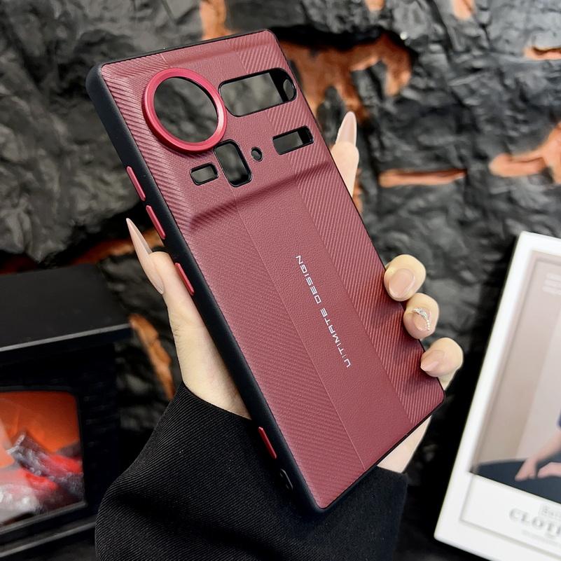 Red Camera Frame with Textured Case For ZTE nubia Z80 Ultra zte Z70S Ultra z70 ultra Ultimate Design Shockproof Cover