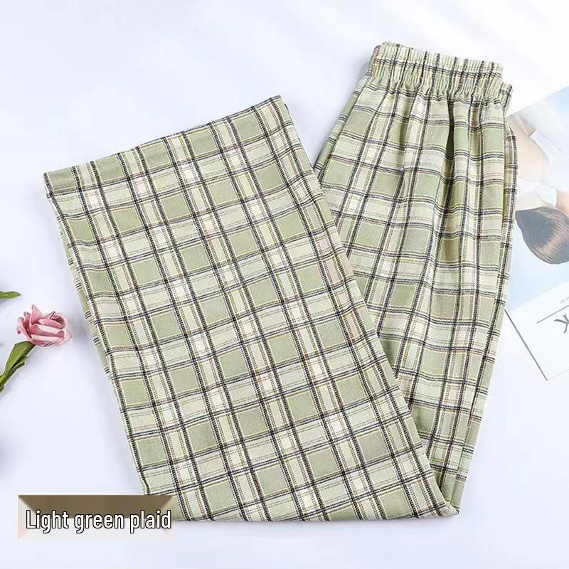 Spring/Summer 2025 Women's Checkered Loose Slimming Wide-Leg Pants - Korean Style Trend