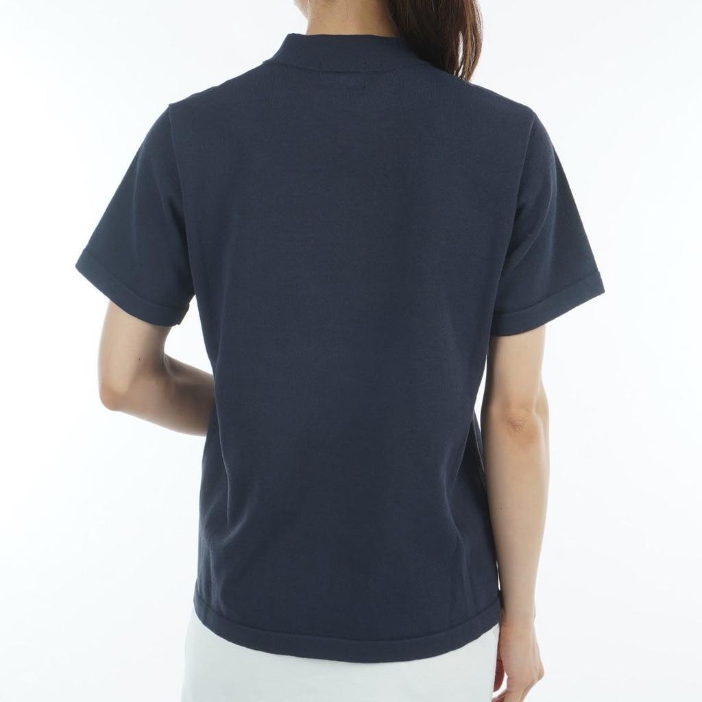 [Pin Apparel] Женская трикотажная рубашка с короткими рукавами и высоким воротом (логотип бренда)  Нижнее белье для гольфа 622-5175200 120Navy LL