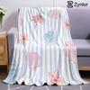Coastal Stripe Ultra Soft Sherpa Fleece Blanket Fluffy Warm Halloween Cozy Throw for Sofa Couch Bedroom Gift All Season
