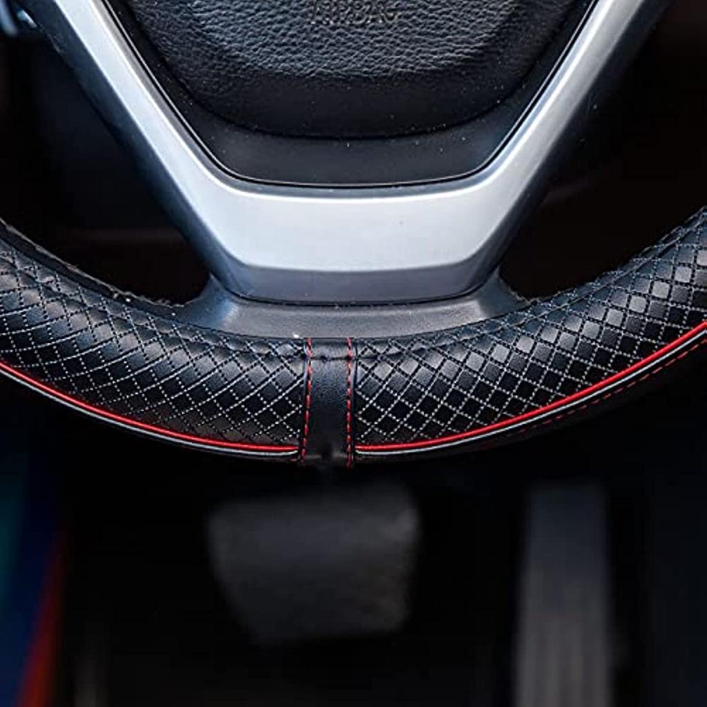 Универсальный автоматический чехол на руль Прочный чехол на руль из натуральной кожи 38 см/15 дюймов Противоскользящий чехол на руль Рулевое колесо Pr