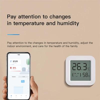 Датчик температуры и влажности Tuya WiFi с ЖК-экраном, комнатный гигрометр-термометр, детектор, управление Smart Life, поддержка Alexa, Google