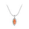 WOSTU 925 Sterling Silver Teardrop Opal Pendant Necklace For Women Fire Red Horse Eye Opal Chain Links Choker Party Mom Gift