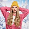 Blonde Unicorn Hat Wigs Cap with Hair Ombre Brown Blonde Color Connect Synthetic Hair Extensions Women Daily Party High Temperature