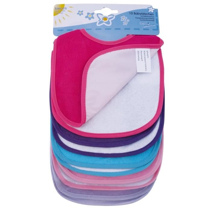 Bavoir - bieco - multicolore - 10 pièces - 35 x 21 cm - lavable