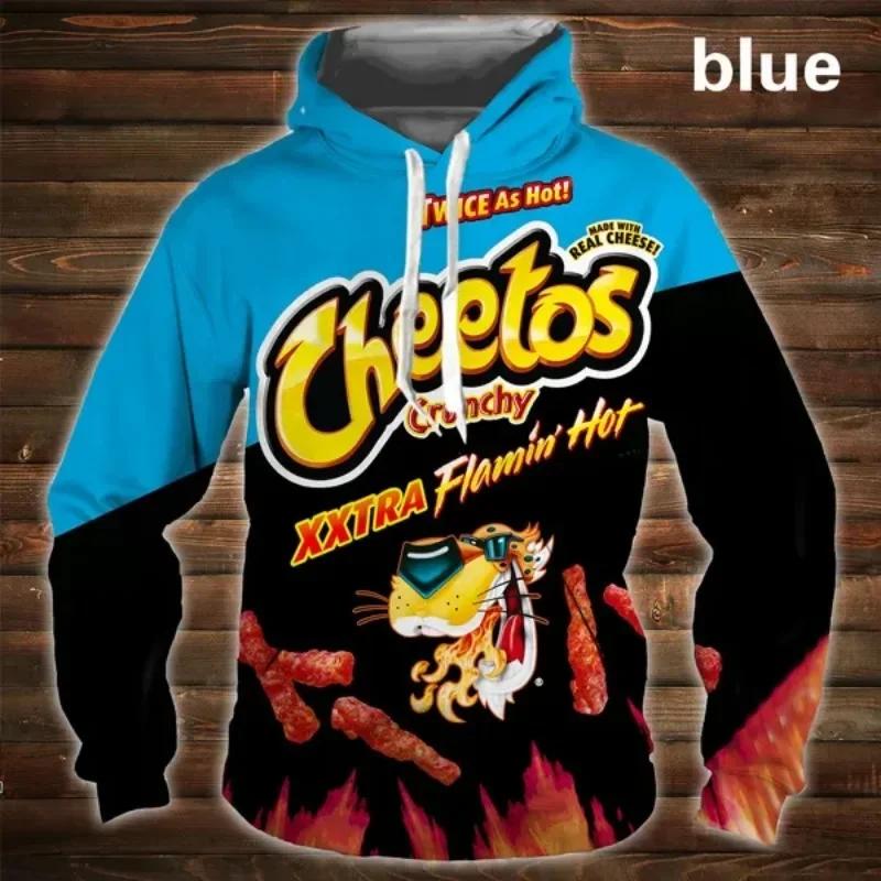 Мультяшная 3D толстовка Cheetos с капюшоном, мужская и женская, с длинным рукавом, оверсайз, с графикой Haikyuu