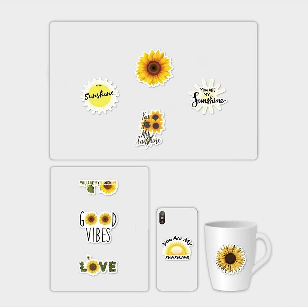 Sunflower Stickers|50-Pack | Cute,Waterproof,Aesthetic,Trendy Stickers for Teens,Girls,Perfect for Laptop,Hydro Flask,Phone,Skateboard,Travel| Extra D