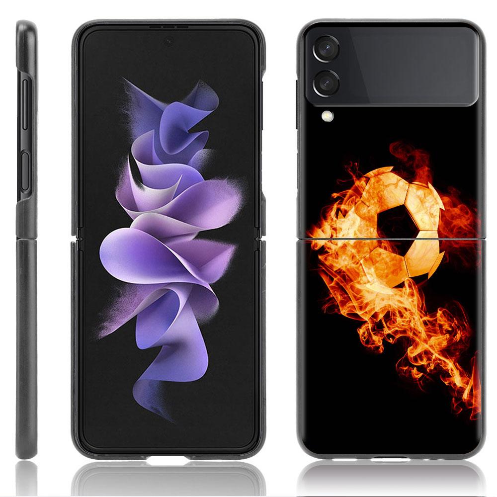 Роскошный чехол для Samsung Galaxy Z Flip 4 3 5G, черные жесткие чехлы для телефонов из ПК, модная задняя крышка ZFlip Funda I Love Football Shell Capa