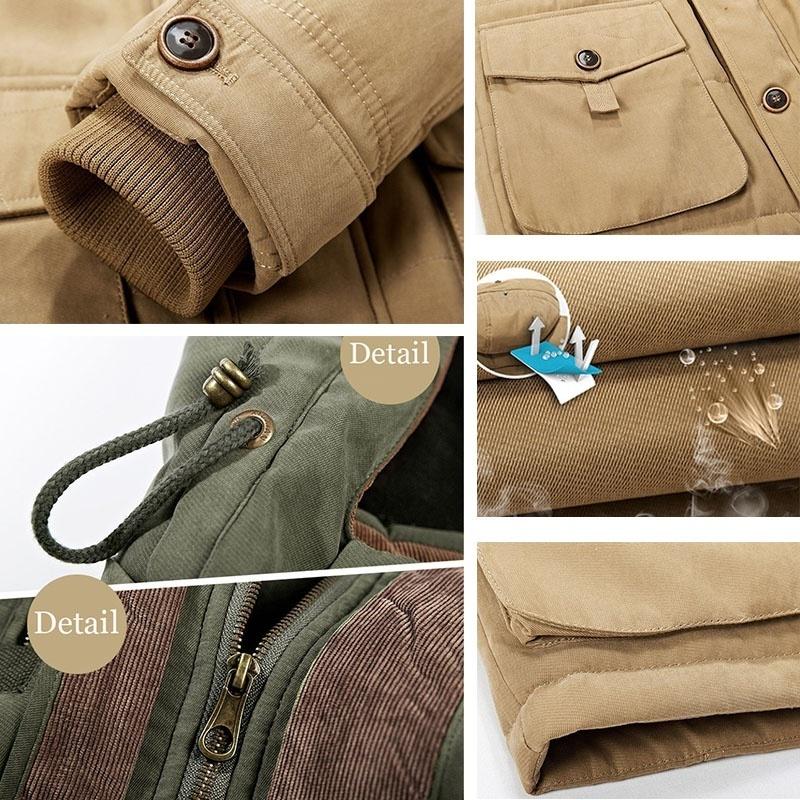 Большие размеры зимняя куртка мужская теплая толстая флисовая парка ветровка военная с капюшоном меховой воротник пальто мужская одежда