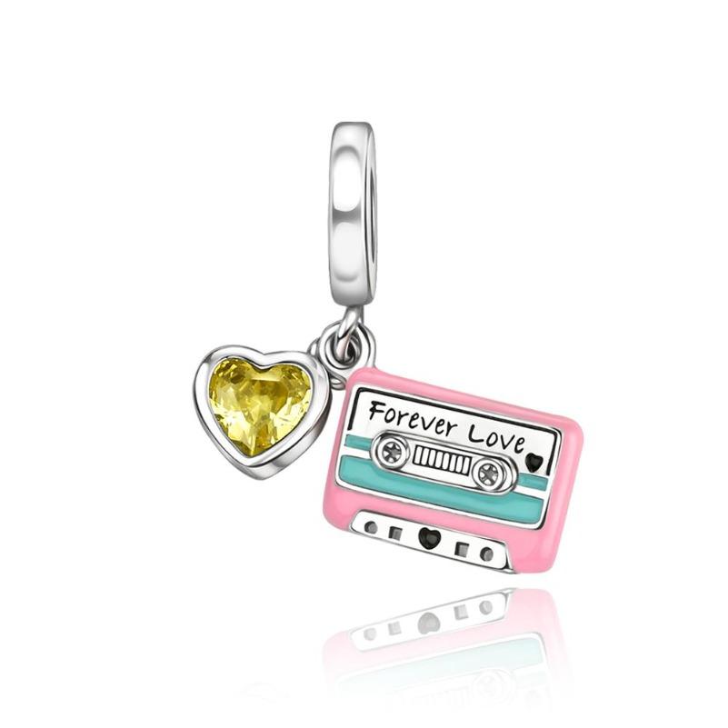 Снова в школу Медные шармы Сумка Наушники Кубик Рубика Часы Игровая консоль Бусина Подвеска Подходит для браслета Ожерелье Ювелирные изделия