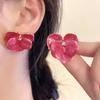 New Butterfly Flower Petals Enamel Stud Earrings For Women Girl Wedding Jewelry Lady Temperament Rhombus Pendientes