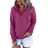 Женские пуловеры с капюшоном Топы Повседневные толстовки на пуговицах с длинным рукавом и карманом
