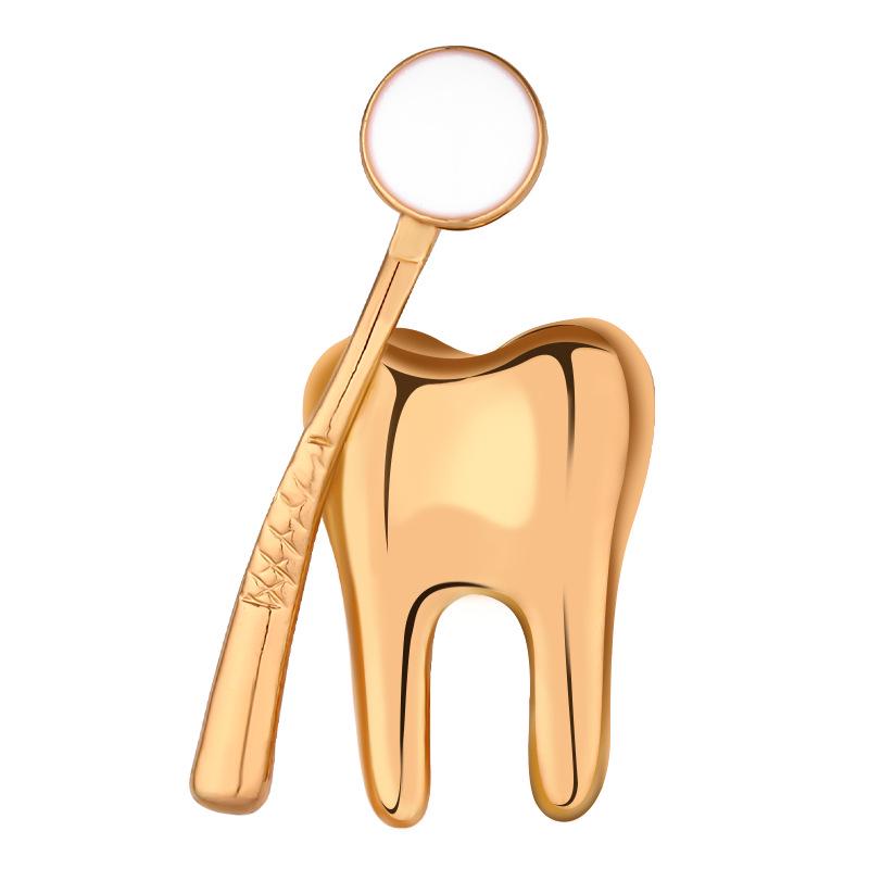 Creative Medical Brooch: Dental Mirror Design for Shirts and Coats
